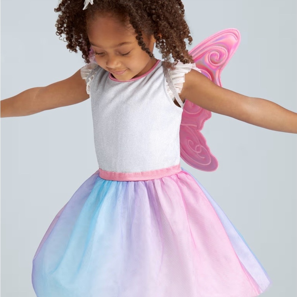 Pink and Blue Fairy Dress with Wings 5 New